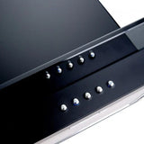 Luxair ST 70cm Flat Cooker Hood with Straight Glass - Glass Black | LA-70-ST-GL-BLK