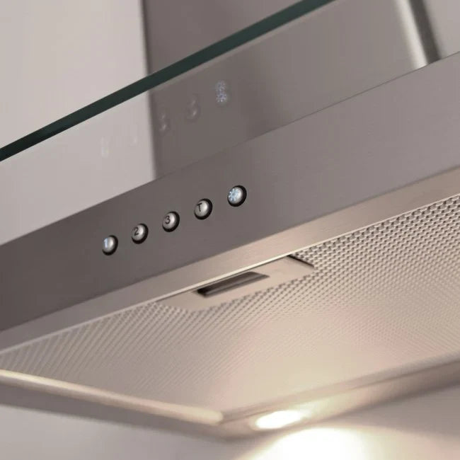 Luxair ST 70cm Flat Cooker Hood with Straight Glass - Glass Stainless Steel | LA-70-ST-GL-SS