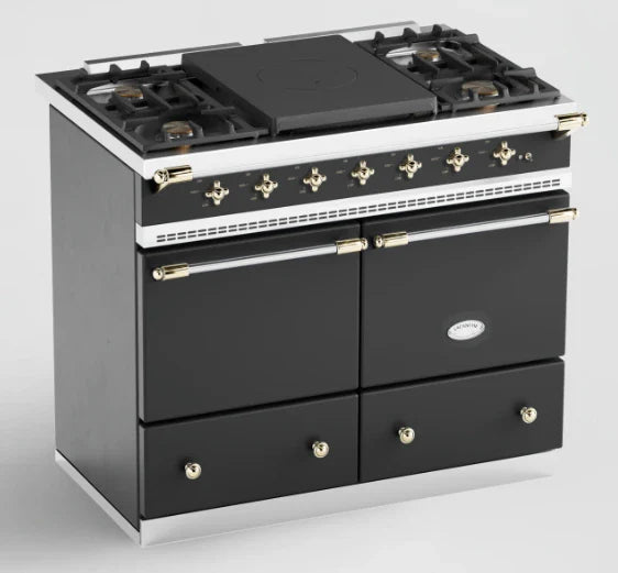 Lacanche Cluny Classic 100cm Wide Dual Fuel Range Cooker - Black & Brass | LCF1052GCT