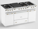 Lacanche Classic 150cm Dual Fuel Range Cooker - White & Brass | LCF1532CTCT