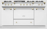 Lacanche Classic 150cm Dual Fuel Range Cooker - White & Brass | LCF1532CTCT