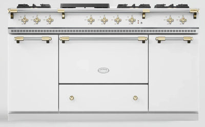 Lacanche Classic 150cm Dual Fuel Range Cooker - White & Brass | LCF1532CTCT