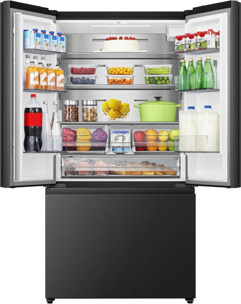Hisense Freestanding 634L French Door Fridge Freezer - Black | Plumbed | RF815N4SEFE