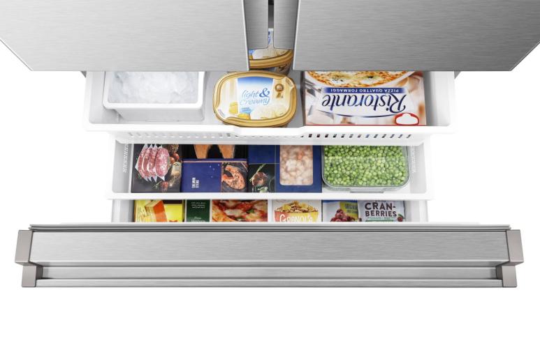 inside drawers of Hisense fridge freezer installed in kitchen