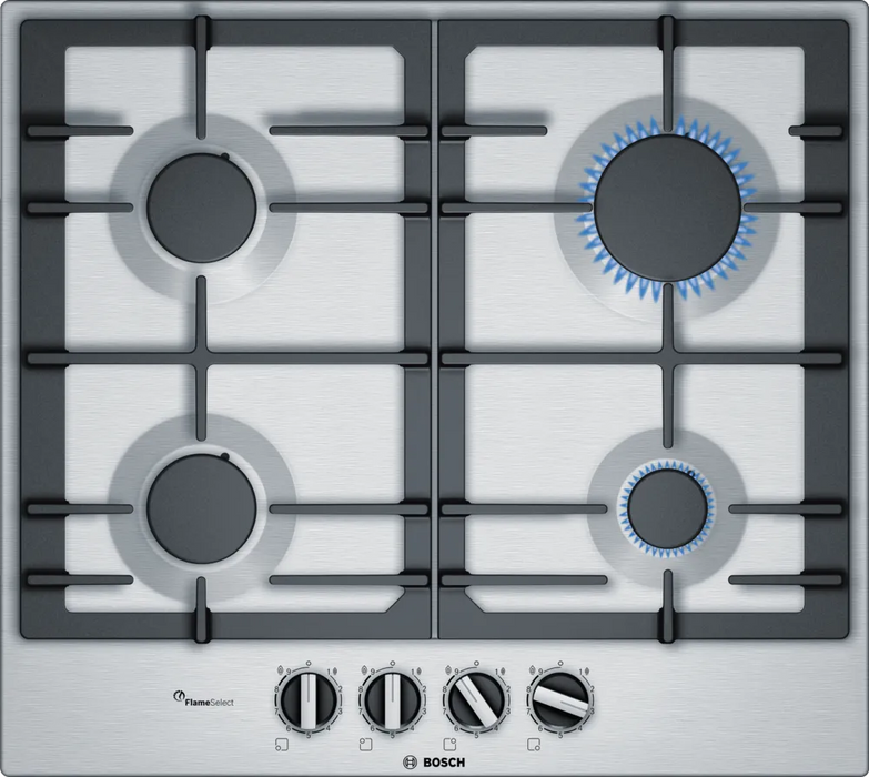 Bosch Series 6 60cm Gas Hob Brushed Steel PCP6A5B90