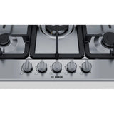 Bosch Series 4 75cm Gas Hob Brushed Steel PGQ7B5B90