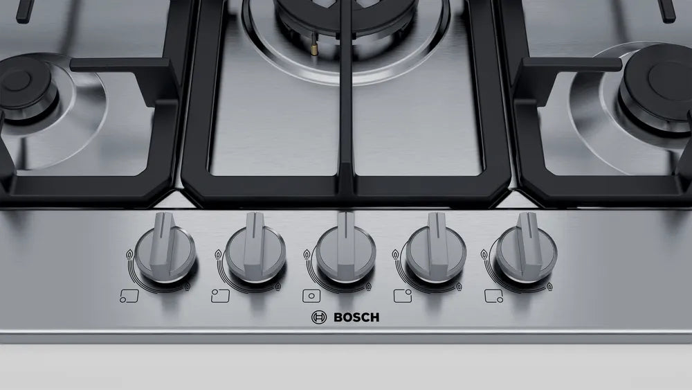 Bosch Series 4 75cm Gas Hob Brushed Steel PGQ7B5B90