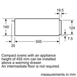 Bosch Series 6 14cm Warming Drawer Black with Steel Trim BIC510NS0B