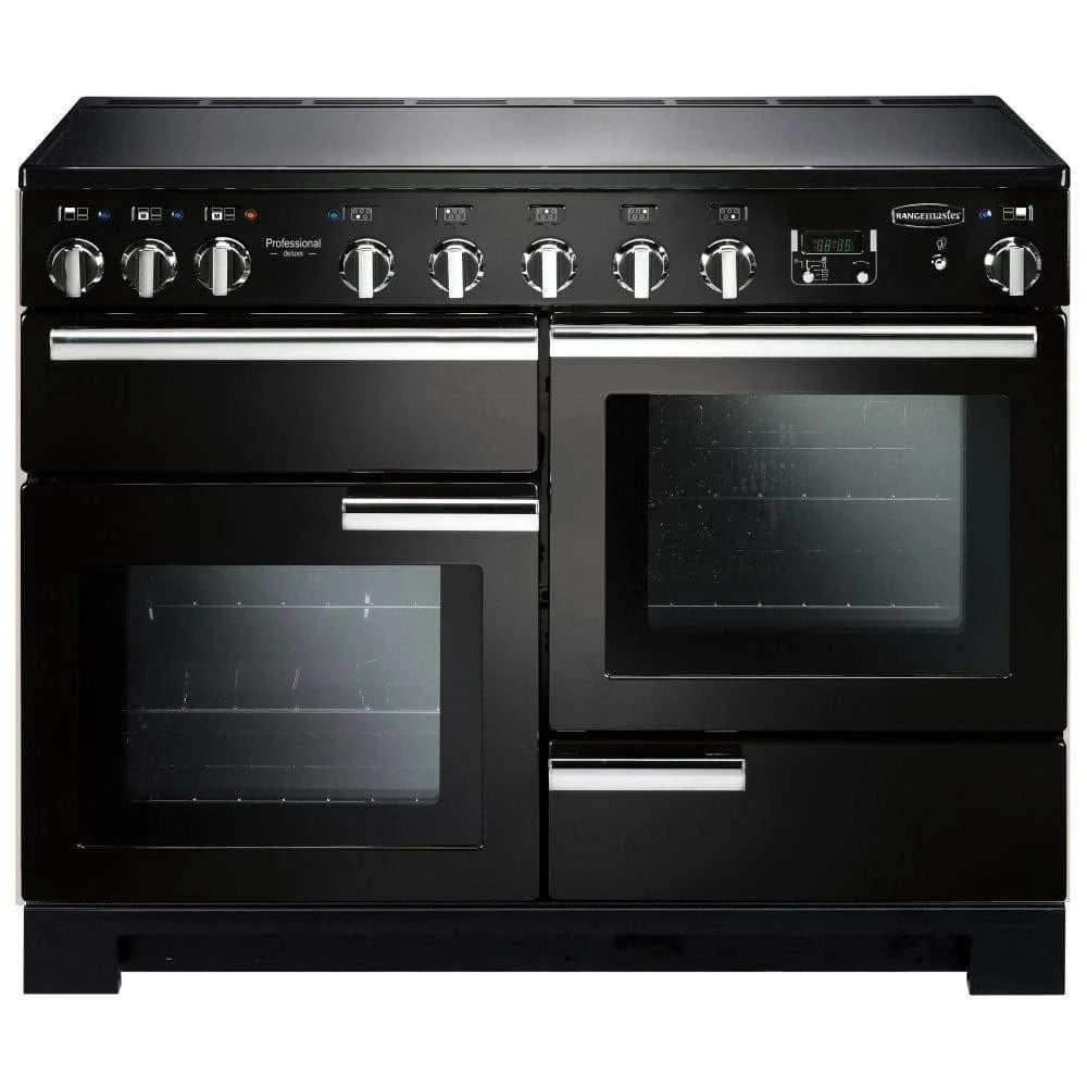 Rangemaster Professional Deluxe 110cm Induction Range Cooker - Black & Chrome | PDL110EIGB/C