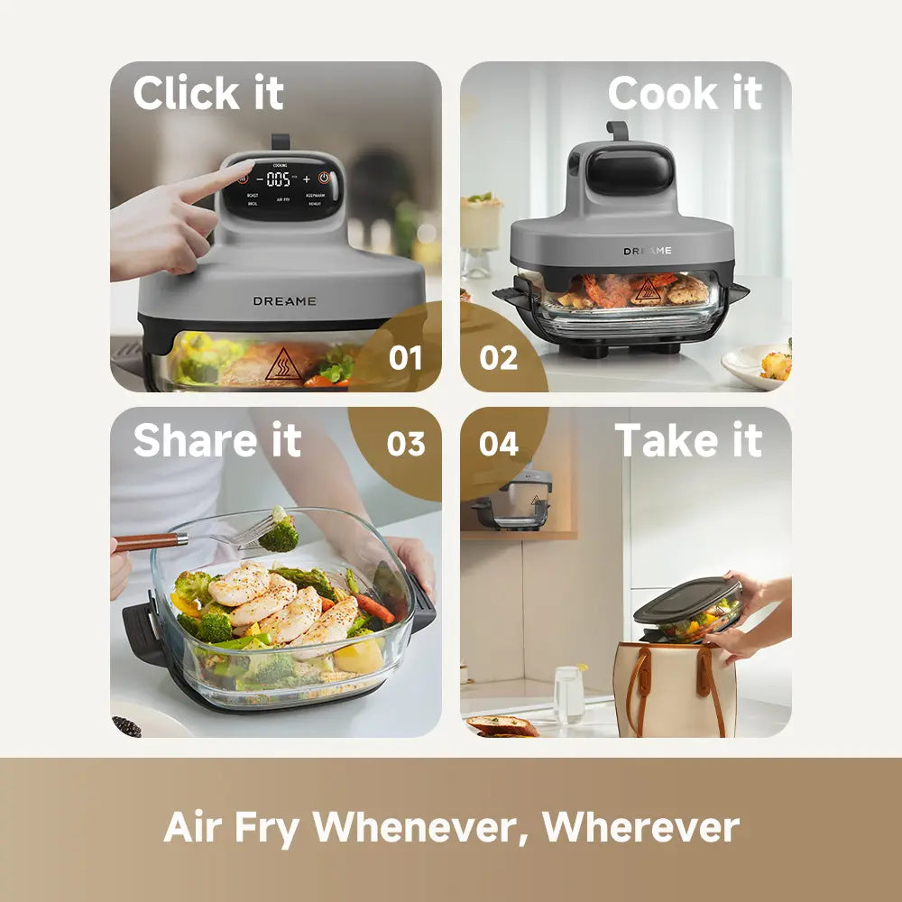 Dreame Tasti 5-in-1 Glass Air Fryer - Grey | PT60_GREY
