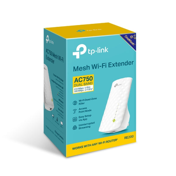 TP Link AC750 Mesh Wi-Fi Range Extender | RE200V2