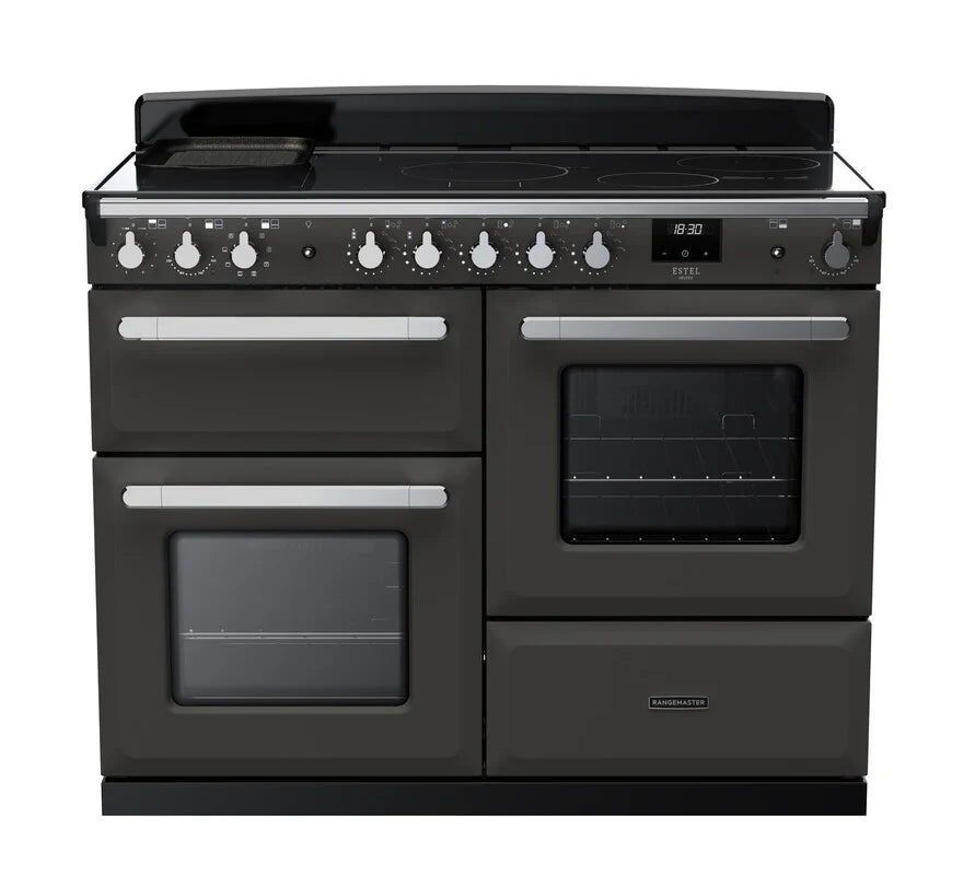 Rangemaster Estel 110cm Induction Range Cooker - Slate & Chrome | ESDLO110EIPSLT/CM1