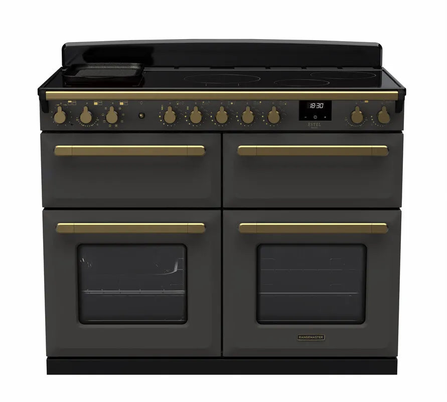 Rangemaster Estel 110cm Induction Range Cooker (Slow Cook) - Slate & Brass| ESDLB110EIPSLT/AB1