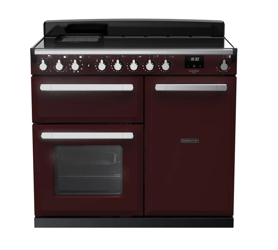 Rangemaster Estel 100cm Induction Range Cooker - Bordeaux & Chrome | ESDL100EIPBOR/CM1
