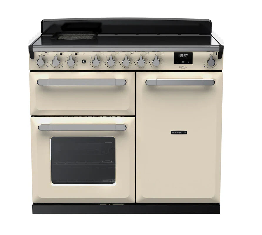 Rangemaster Estel 100cm Induction Range Cooker - Pale Cream & Chrome | ESDL100EIPPCR/CM1