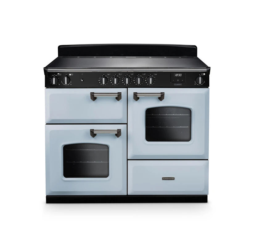Rangemaster Classic 110cm Induction Range Cooker - Misty Blue & Chrome | CLO110EIPMSB/CM1