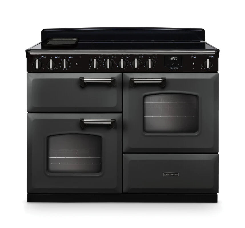 Rangemaster Classic Deluxe 110cm Induction Range Cooker - Slate & Chrome | CLDLO110EIPSLT/CM1