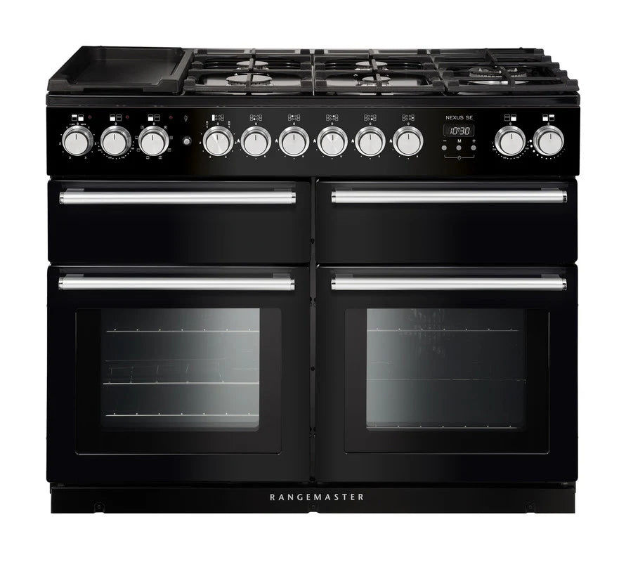 Rangemaster Nexus SE 110cm Dual Fuel Range Cooker - Black & Chrome | NEXSE110DFFBL/C
