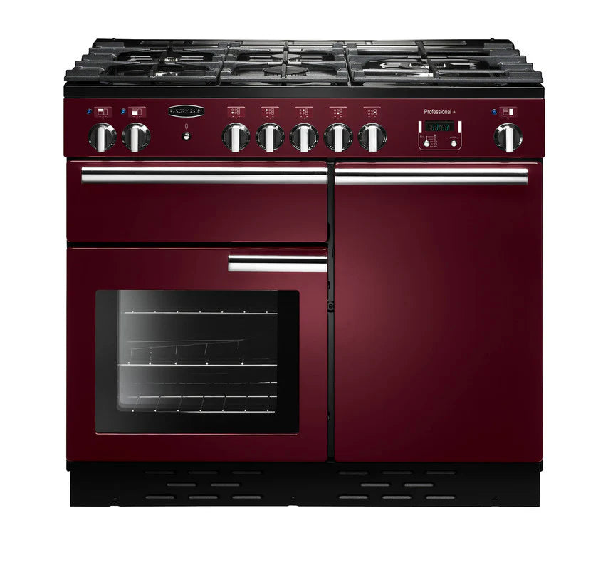 Rangemaster Professional+ 100cm All Gas Range Cooker - Cranberry & Chrome | PROP100NGFCY/C