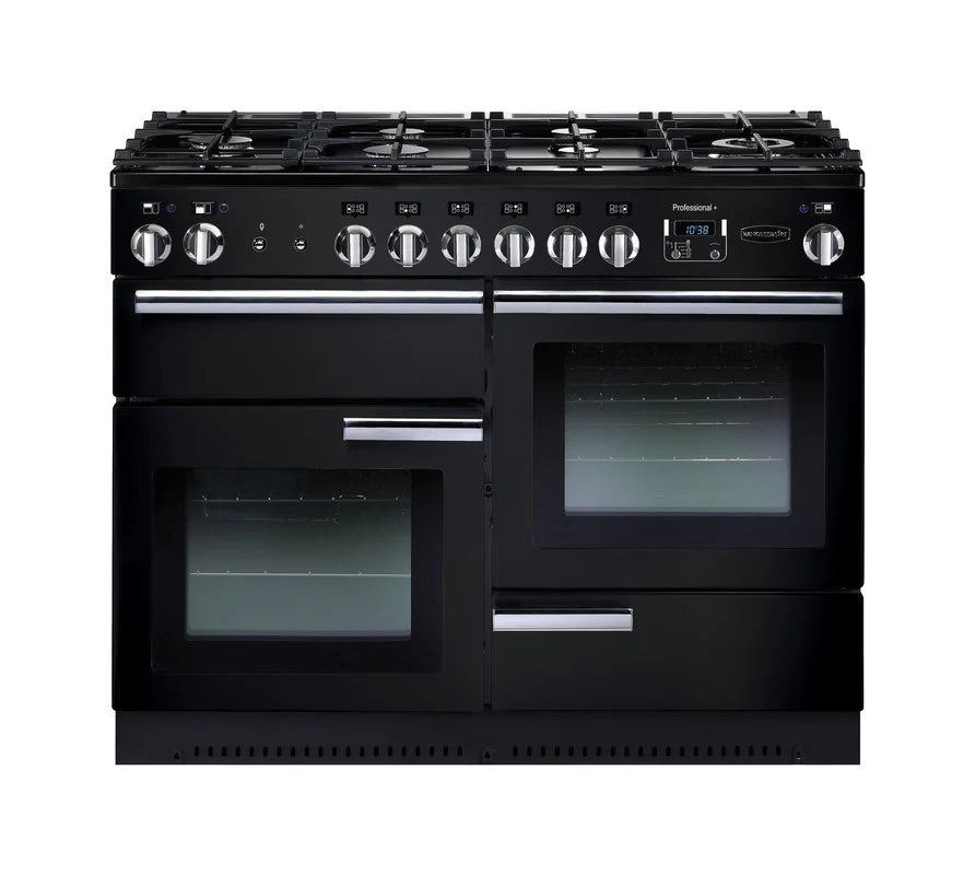 Rangemaster Professional+ 110cm All Gas Range Cooker - Black & Chrome | PROP110NGFGB/C