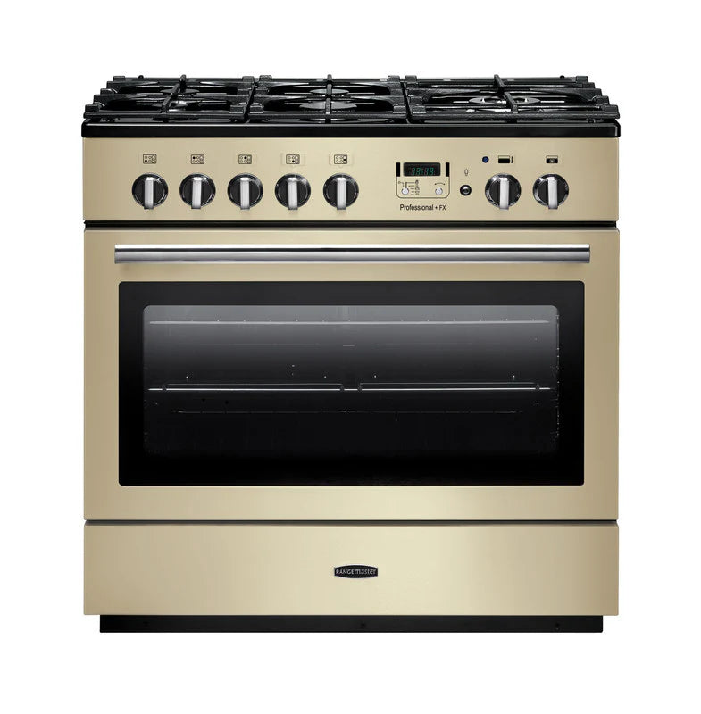 Rangemaster Professional+ FX 90cm Dual Fuel Range Cooker - Cream & Chrome | PROP90FXDFFCR/C