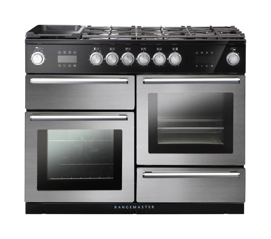 Rangemaster Nexus Steam 110cm Dual Fuel Range Cooker - Stainless Steel & Chrome | NEX110SODFFSS/C