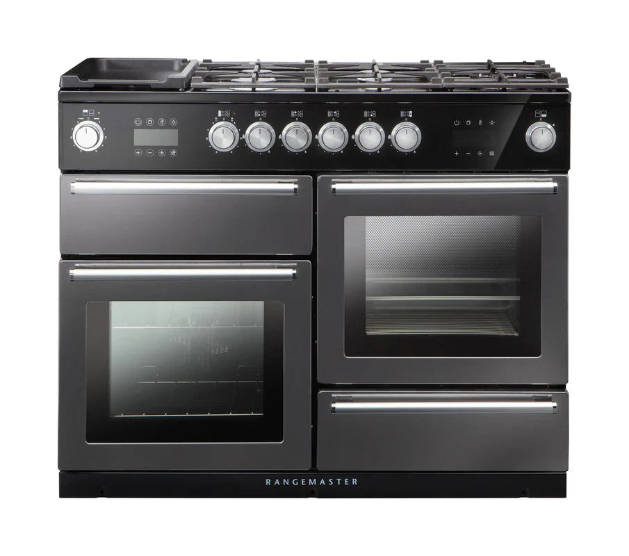 Rangemaster Nexus Steam 110cm Dual Fuel Range Cooker - Slate & Chrome | NEX110SODFFSL/C