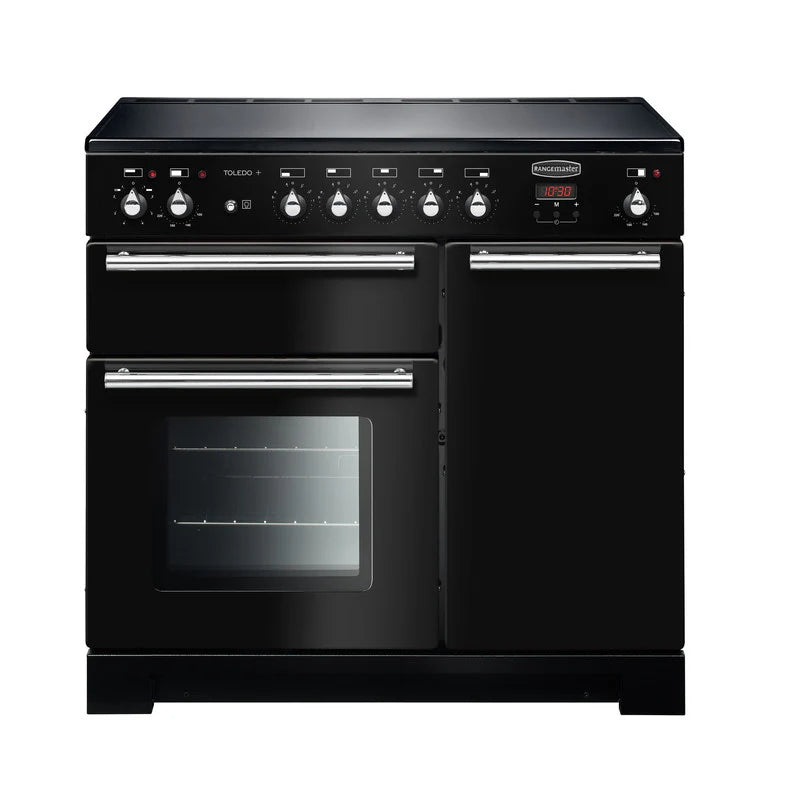 Rangemaster Toledo+  90cm Induction Range Cooker - Black & Chrome | TOLP90EIGB/C