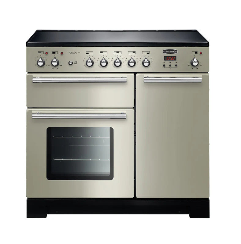 Rangemaster Toledo+  90cm Induction Range Cooker - Ivory & Chrome | TOLP90EIIV/C