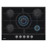 Simfer 70cm 5 Ring Gas Hob Black Glass SIMH7G