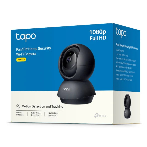 Tapo Pan/Tilt Home Security Wi-Fi Camera - Black | TAPOC201
