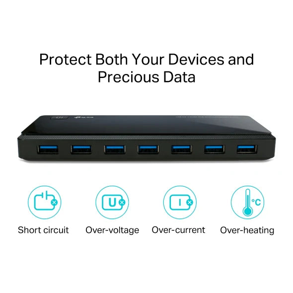 TP Link USB 3.0 7-Port Hub with 2 Charging Ports | UH720