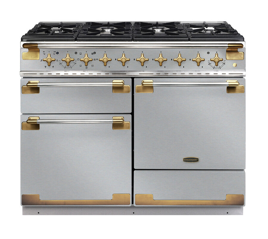 Rangemaster Elise Luxe 110cm Induction Range Cooker - Stainless Steel & Brass | ELS110DFFSS/AB