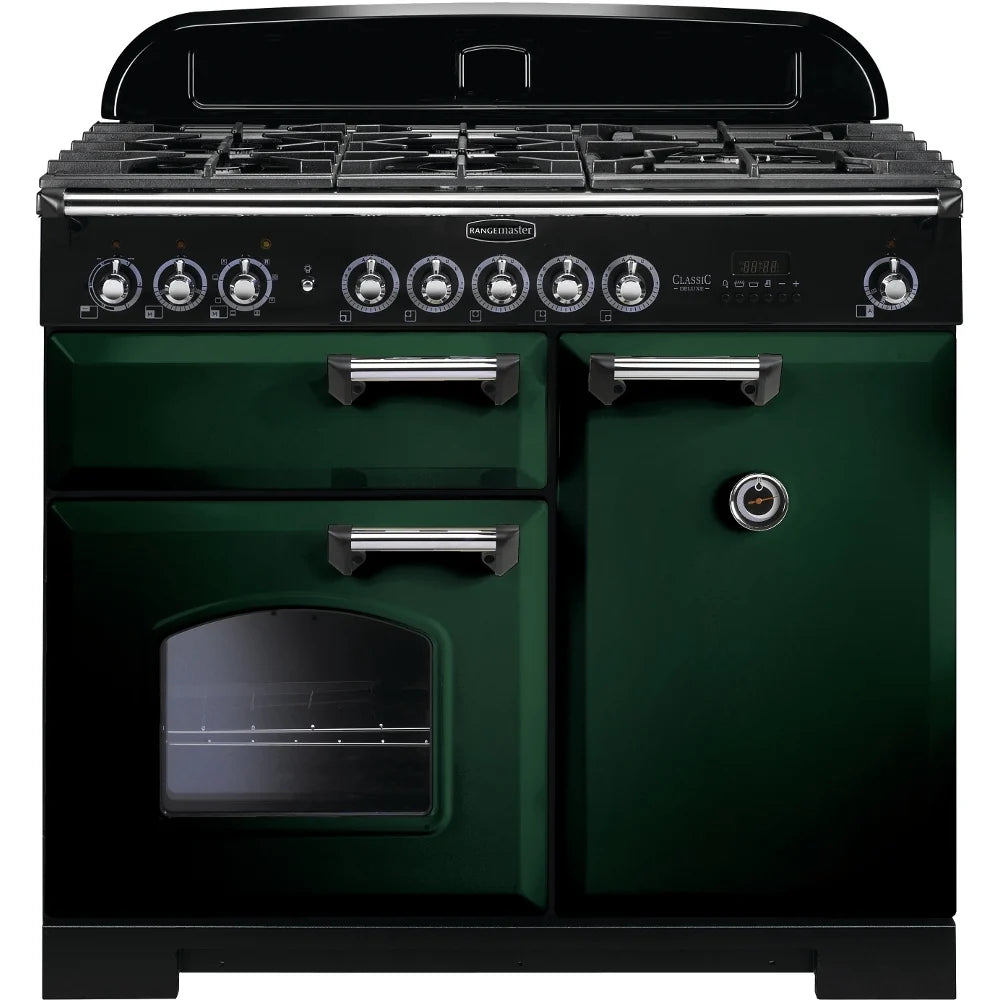 Rangemaster 100cm Classic Deluxe Dual Fuel - Racing Green & Chrome | CDL100DFFRG/C