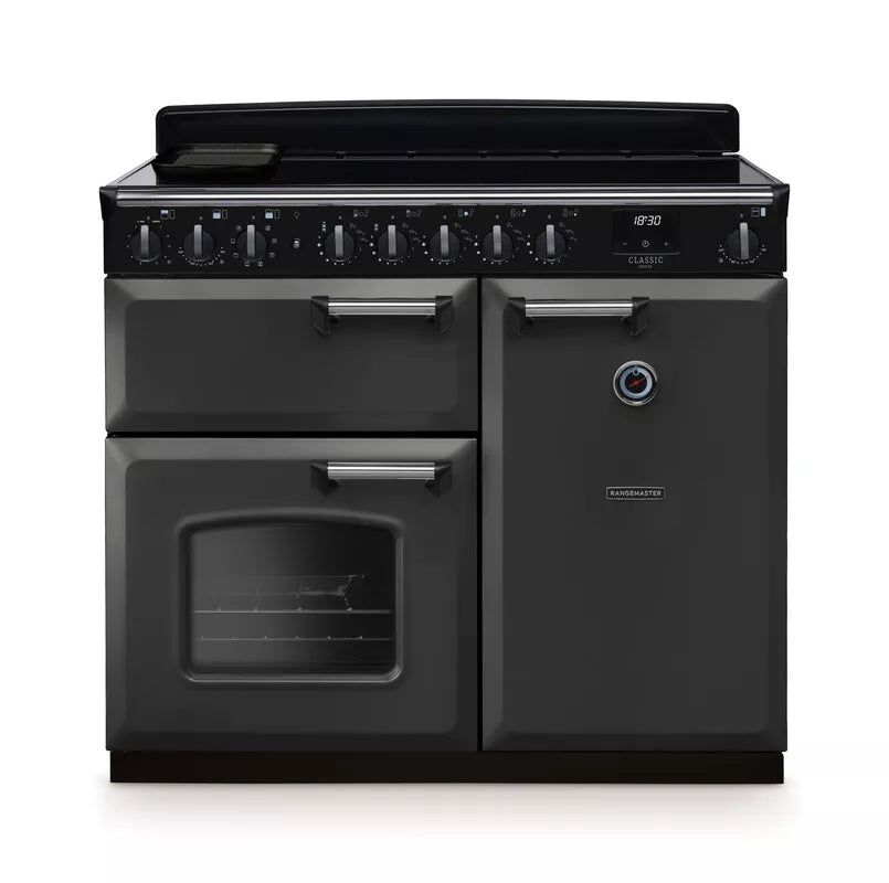 Rangemaster Classic Deluxe 100cm Induction Range Cooker - Slate & Chrome | CLDL100EIPSLT/CM1
