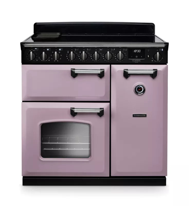 Rangemaster Classic Deluxe 90cm Induction Range Cooker - Heather & Chrome | CLDL100EIPHTH/CM1