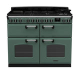 Rangemaster Classic Deluxe 110cm Dual Fuel Range Cooker (Slow Cook) - Mineral Green & Chrome | CLDLB110DFPMGR/CM1
