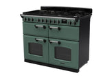 Rangemaster Classic Deluxe 110cm Dual Fuel Range Cooker (Slow Cook) - Mineral Green & Chrome | CLDLB110DFPMGR/CM1