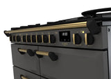 Rangemaster Classic Deluxe 110cm Dual Fuel Range Cooker (Slow Cook) - Slate & Brass | CLDLB110DFPSLT/AB1