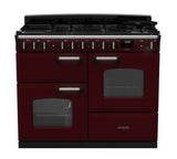 Rangemaster Classic Deluxe 110cm Dual Fuel Range Cooker - Bordeaux & Chrome | CLDLO110DFPBOR/CM1