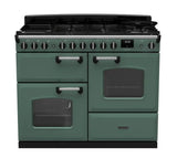 Rangemaster Classic Deluxe 110cm Dual Fuel Range Cooker - Mineral Green & Chrome | CLDLO110DFPMGR/CM1