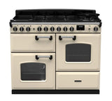 Rangemaster Classic Deluxe 110cm Dual Fuel Range Cooker - Pale Cream & Chrome | CLDLO110DFPPCR/CM1