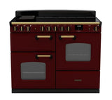 Rangemaster Classic Deluxe 110cm Induction Range Cooker - Bordeaux & Brass | CLDLO110EIPBOR/AB1