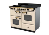 Rangemaster Classic Deluxe 110cm Induction Range Cooker - Pale Cream & Brass | CLDLO110EIPPCR/AB1