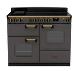 Rangemaster Classic Deluxe 110cm Induction Range Cooker - Slate & Brass | CLDLO110EIPSLT/AB1