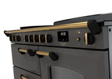 Rangemaster Classic Deluxe 110cm Induction Range Cooker - Slate & Brass | CLDLO110EIPSLT/AB1
