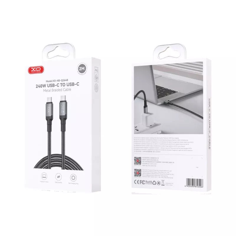 XO 240W Type-C To Type-C 2M - Black | EXSXO-NB103C1MW