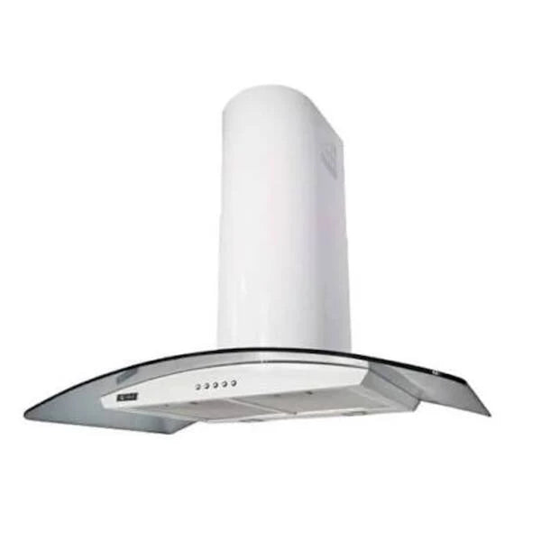 Luxair CVD Premium 80cm Curved Glass Cooker Hood - White | LA-80-CVD-GL-WHT