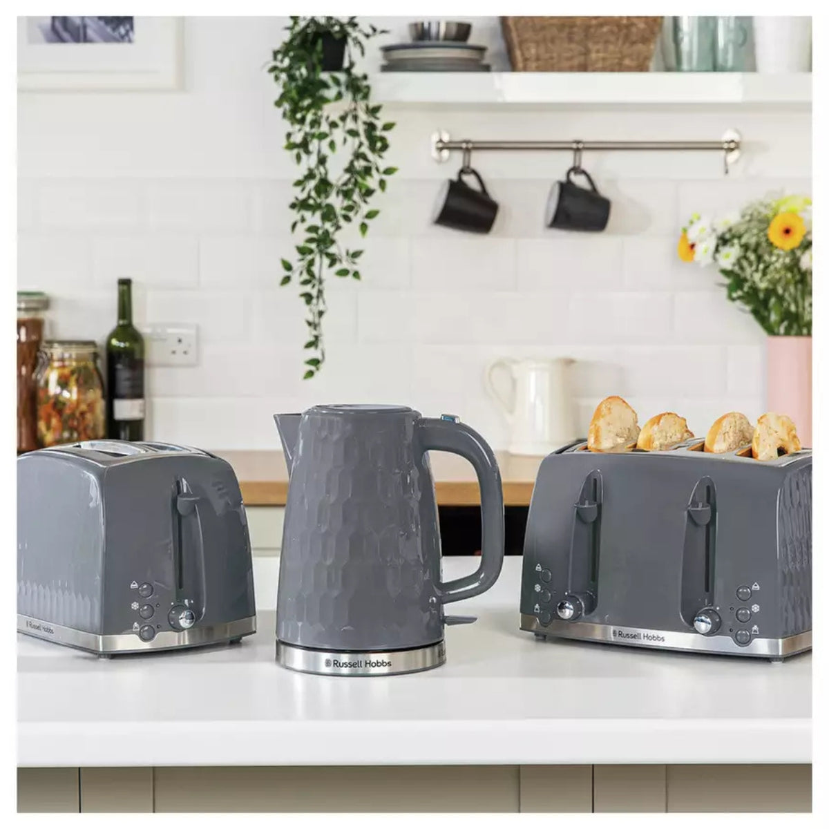 Russell Hobbs Honeycomb Electric 1.7L Cordless Kettle Grey | 26053