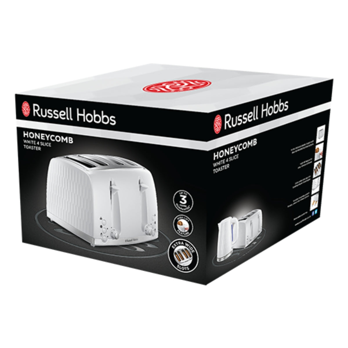 Russell Hobbs Honeycomb 4 Slice Toaster - White | 26070